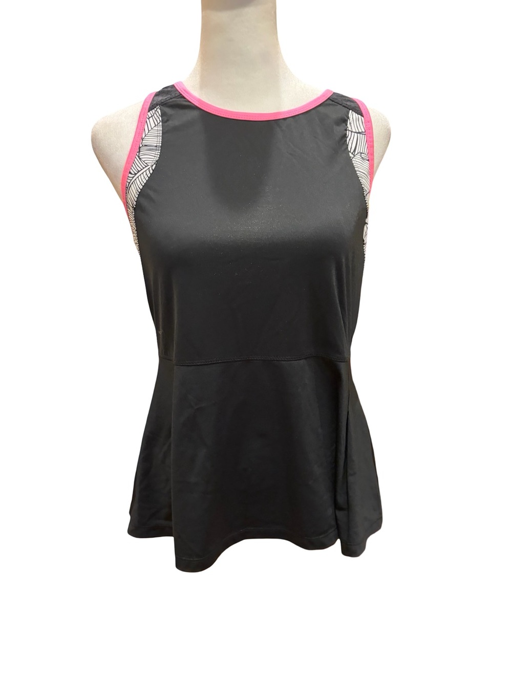 Tail Women's Black Athletic Tank Top with Pink Trim